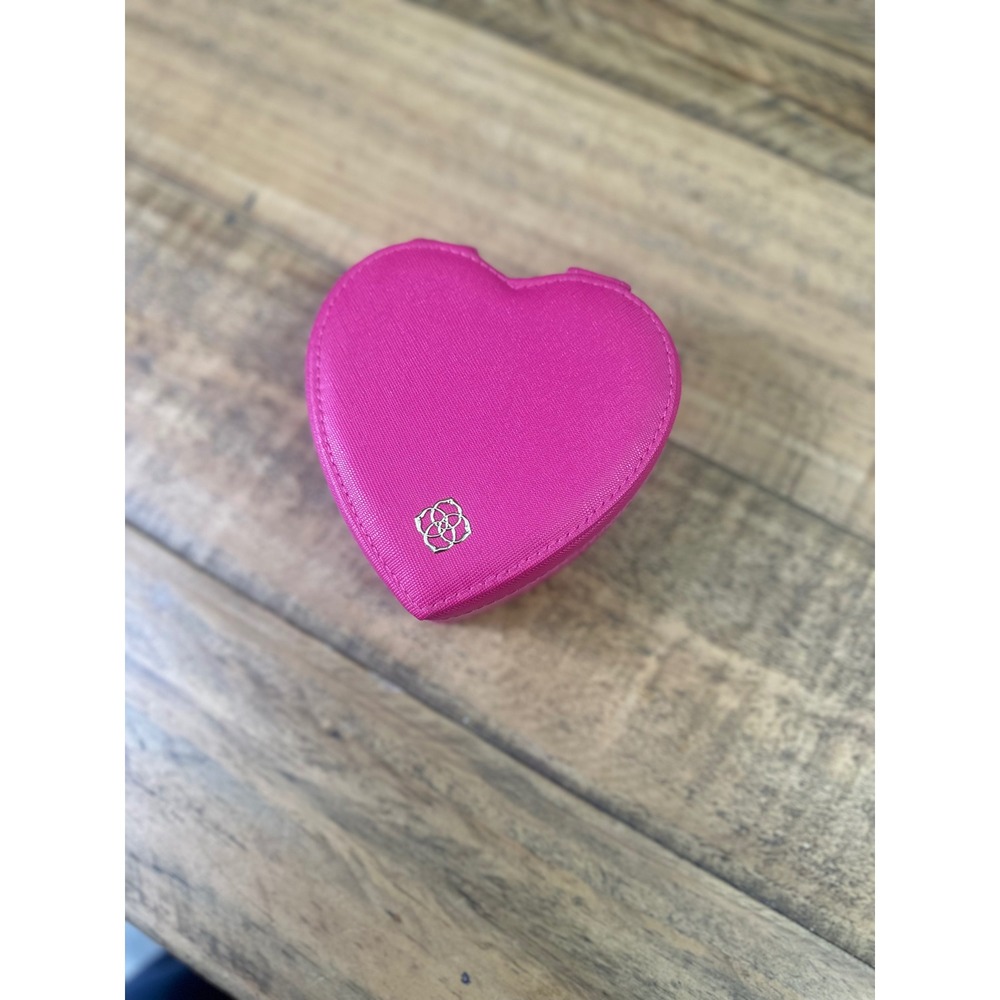 Kendra‎ Scott Heart Jewelry Travel Case Pink Zippered Organizer Box